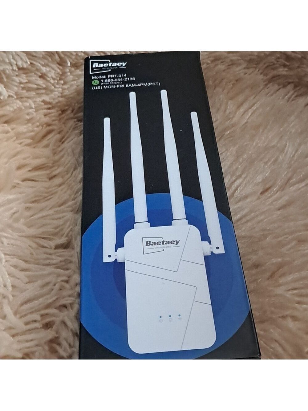 Baetaey  Black WiFi Range Extender with Antennas